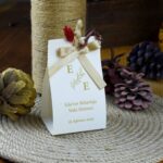 Kurdele ve Çiçek Detaylı Kutuda Bubble Mum Hediyelik