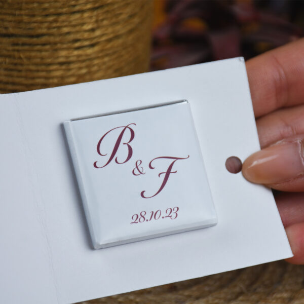 Kişiye Özel Kurdele Detaylı Madlen Çikolata Hediyelik