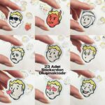Vault-Boy Sticker Paketi 23 Parça Yapışkanlı Kaliteli Su Geçirmez Etiket Seti