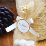 Kurdele ve Çiçek Detaylı Badem Şekerli Hediyelik