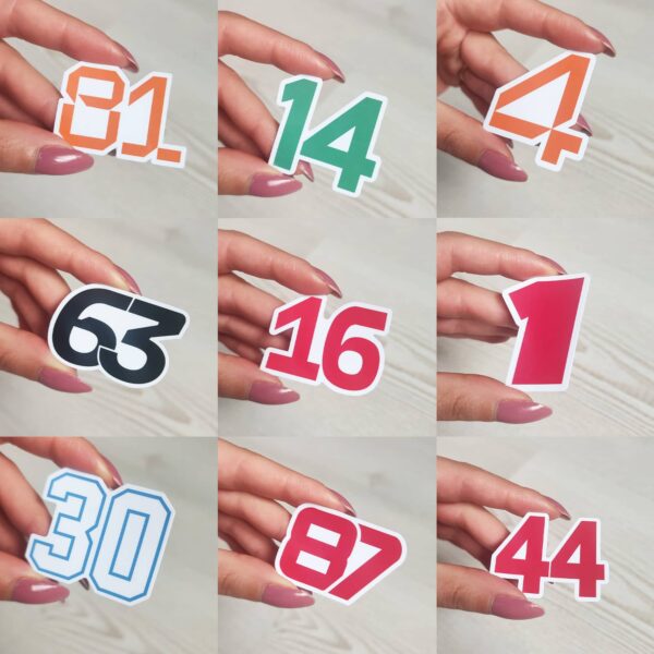 Racing Drivers Yarışçı Numaraları 2025 Sticker Paketi