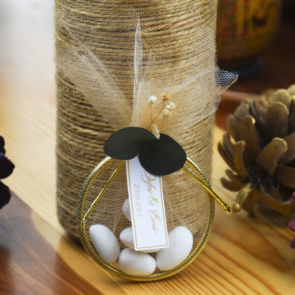 Okaliptus ve İp Detaylı Badem Şekerli Hediyelik