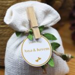 Yaprak Şerit ve Ahşap Mandal Detaylı Lavanta Kesesi