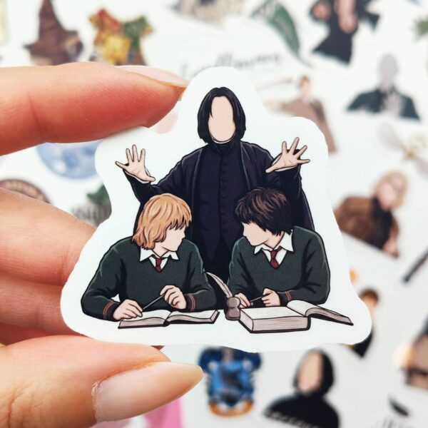 Harry Potter Temalı Sticker 60 Parça Yapışkanlı Kaliteli Suya Dayanıklı Laptop Termos Etiket Seti