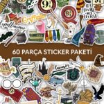 HP Temalı Sticker Paketi 60 Parça Yapışkanlı Kaliteli Su Geçirmez Etiket Seti