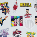 Invincible çizgi dizi karakterlerinin bulunduğu 20 parça suya dayanıklı sticker seti
