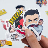 Invincible çizgi dizi karakterlerinin bulunduğu 20 parça suya dayanıklı sticker seti
