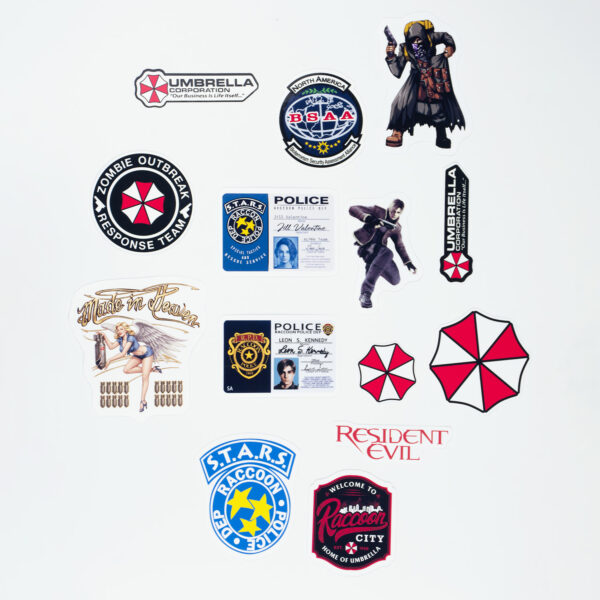 Resident Evil Umbrella Corp 14 Parça Kaliteli Su Geçirmez Etiket Seti