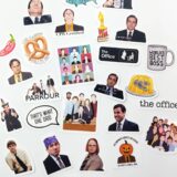 The Office sticker paketi 25 parça suya dayanıklı vinyl etiket seti