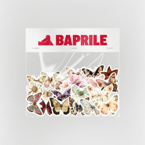 Kelebekler ve Çiçekler Sticker Paketi 22 Parça Kaliteli Su Geçirmez Etiket Seti