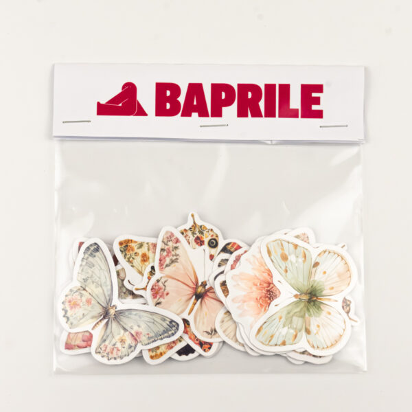 Kelebekler ve Çiçekler Sticker Paketi 22 Parça Kaliteli Su Geçirmez Etiket Seti