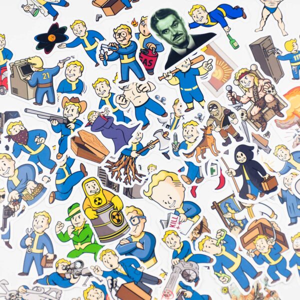Fallout Mega Perks & More 71 Parça Kaliteli Su Geçirmez Etiket Seti