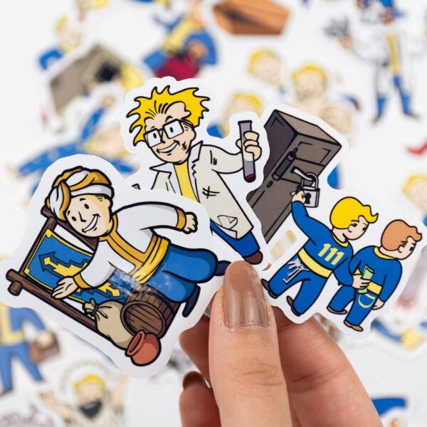 Fallout Mega Perks & More 71 Parça Kaliteli Su Geçirmez Etiket Seti