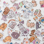 Kediler 80 Parça Kaliteli Su Geçirmez Etiket Seti