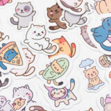 Baprile 80 parça suya dayanıklı kedi sticker seti