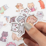 Kediler 80 Parça Kaliteli Su Geçirmez Etiket Seti