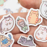 Baprile 80 parça suya dayanıklı kedi sticker seti