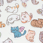 Kediler 80 Parça Kaliteli Su Geçirmez Etiket Seti