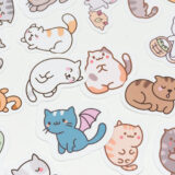 Baprile 80 parça suya dayanıklı kedi sticker seti