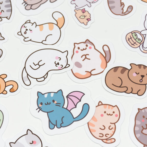 Kediler 80 Parça Kaliteli Su Geçirmez Etiket Seti