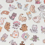 Kediler 80 Parça Kaliteli Su Geçirmez Etiket Seti