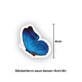 Renkli kelebek desenli 22 parça suya dayanıklı vinil sticker paketi