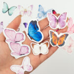 Renkli Kelebekler Sticker Paketi 22 Parça Kaliteli Su Geçirmez Etiket Seti