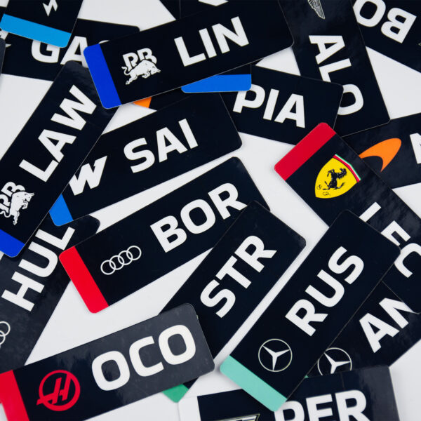 Motorsporları F1 Yarışçıları 2026 Lineup 22 Parça Kaliteli Su Geçirmez Etiket Seti