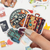 Seyahat temalı 22 parça suya dayanıklı vinil sticker paketi