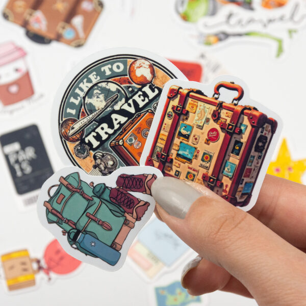 Seyahat Temalı Sticker Paketi 22 Parça Kaliteli Su Geçirmez Travel Etiket Seti