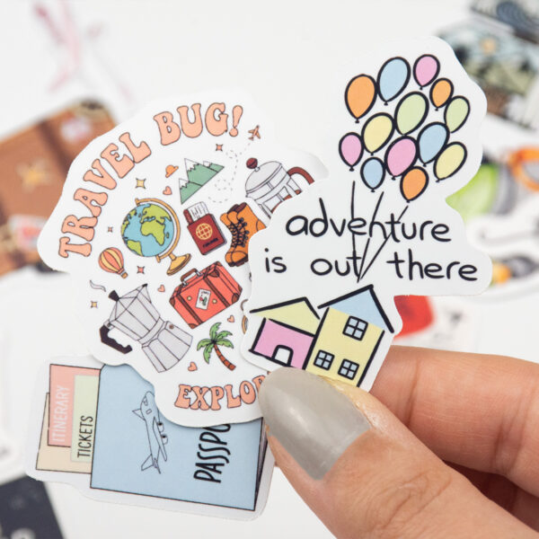 Seyahat Temalı Sticker Paketi 22 Parça Kaliteli Su Geçirmez Travel Etiket Seti