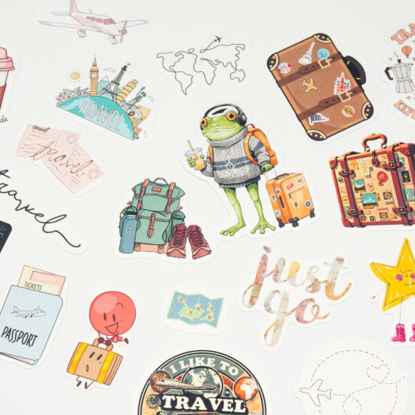 Seyahat Temalı Sticker Paketi 22 Parça Kaliteli Su Geçirmez Travel Etiket Seti