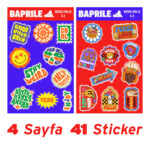 Retro Y2K 90'lar Pozitif 4 Sayfa 41 Parça Etiket Seti