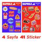 Retro Y2K 90'lar Pozitif 4 Sayfa 41 Parça Etiket Seti