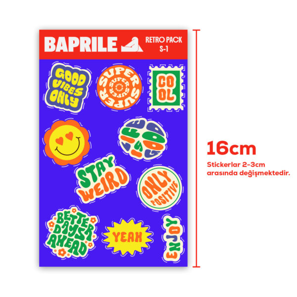 Retro Y2K 90'lar Pozitif 4 Sayfa 41 Parça Etiket Seti