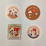 23 Nisan Ulusal Egemenlik ve Çocuk Bayramı Sticker Paketi 20 Parça Kaliteli Su Geçirmez Etiket Seti