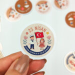 23 Nisan Ulusal Egemenlik ve Çocuk Bayramı Sticker Paketi 20 Parça Kaliteli Su Geçirmez Etiket Seti