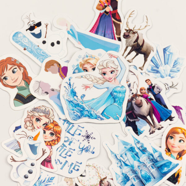 Karlar Ülkesi Sticker Paketi 24 Parça Kaliteli Su Geçirmez Frozen Etiket Seti