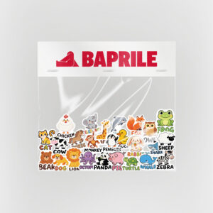 İngilizce Hayvanlar Sticker Paketi 25 Parça Kaliteli Su Geçirmez Etiket Seti