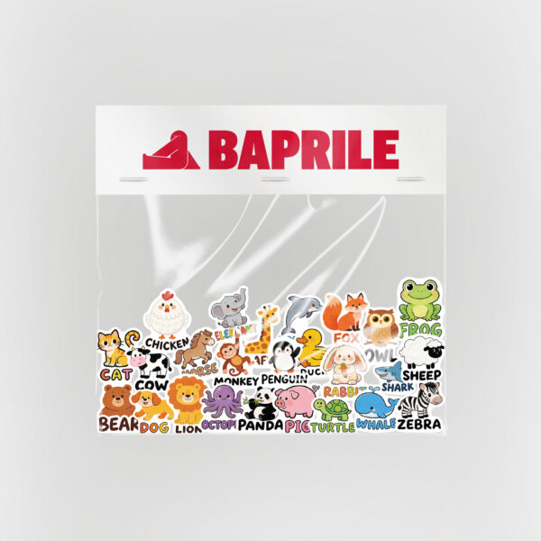 İngilizce Hayvanlar Sticker Paketi 25 Parça Kaliteli Su Geçirmez Etiket Seti