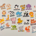 İngilizce Hayvanlar Sticker Paketi 25 Parça Kaliteli Su Geçirmez Etiket Seti