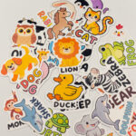 İngilizce Hayvanlar Sticker Paketi 25 Parça Kaliteli Su Geçirmez Etiket Seti
