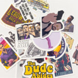 Big Lebowski film temalı 16 parça suya dayanıklı parlak vinil sticker paketi