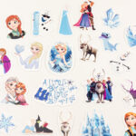 Karlar Ülkesi Sticker Paketi 24 Parça Kaliteli Su Geçirmez Frozen Etiket Seti