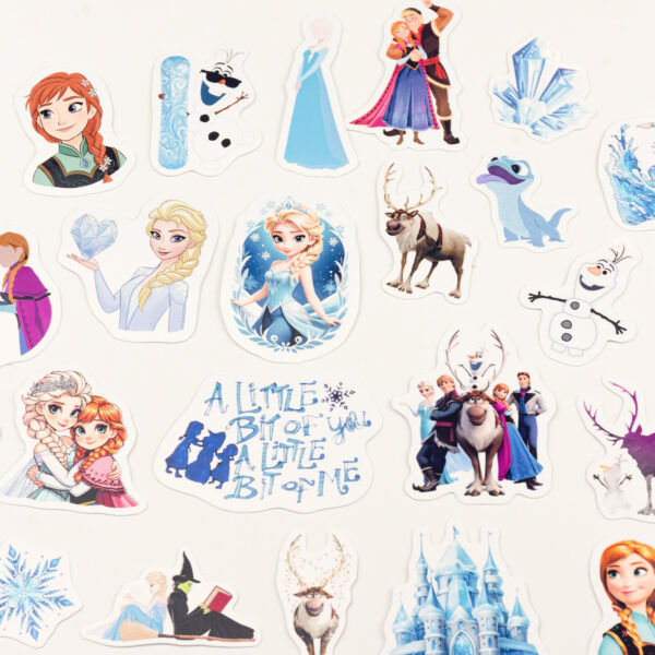 Karlar Ülkesi Sticker Paketi 24 Parça Kaliteli Su Geçirmez Frozen Etiket Seti