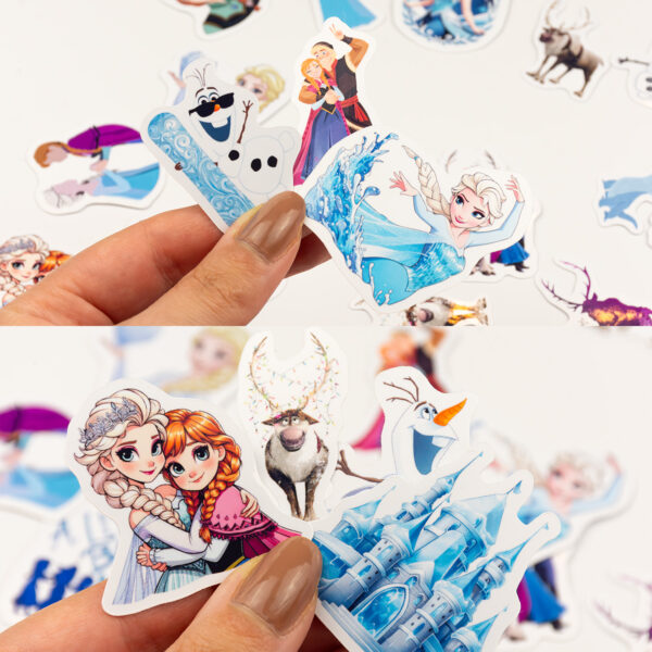 Karlar Ülkesi Sticker Paketi 24 Parça Kaliteli Su Geçirmez Frozen Etiket Seti