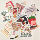 Kitap temalı 20 parça suya dayanıklı vinil sticker paketi Baprile