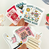 Kitap temalı 20 parça suya dayanıklı vinil sticker paketi Baprile