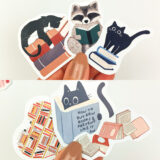 Kitap temalı 20 parça suya dayanıklı vinil sticker paketi Baprile