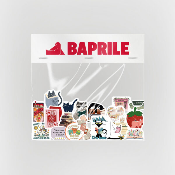 Kitap Temalı Sticker Paketi 20 Parça Bookish Kaliteli Su Geçirmez Etiket Seti